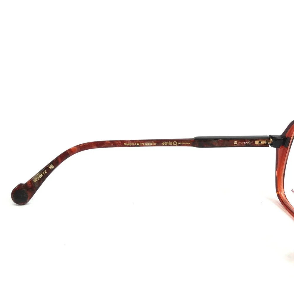 Etnia Barcelona Eyeglasses Frames SIMA OG Orange Black Dark Clear 52-15-138